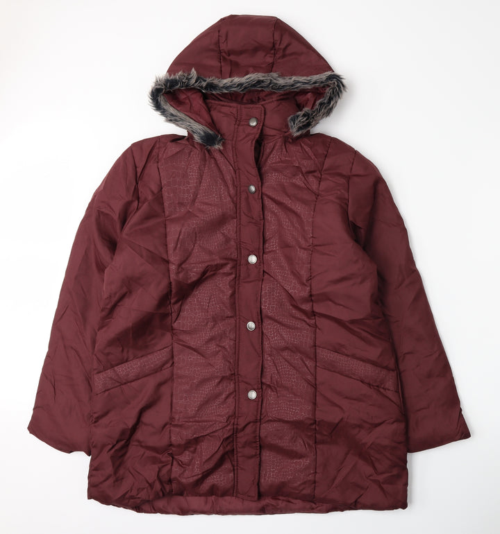 Anne De Lancay Womens Red   Parka Coat Size M