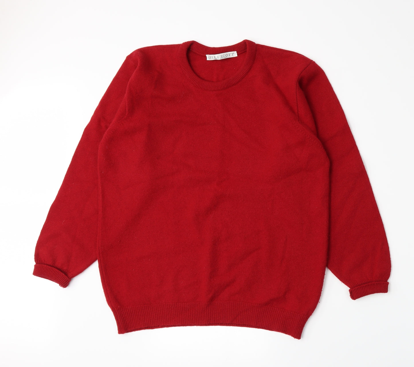 Lyle & Scott Mens Red  Knit Pullover Jumper Size S