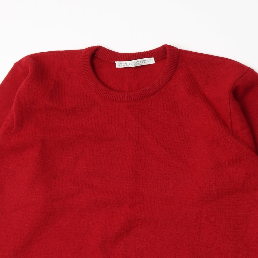 Lyle & Scott Mens Red  Knit Pullover Jumper Size S