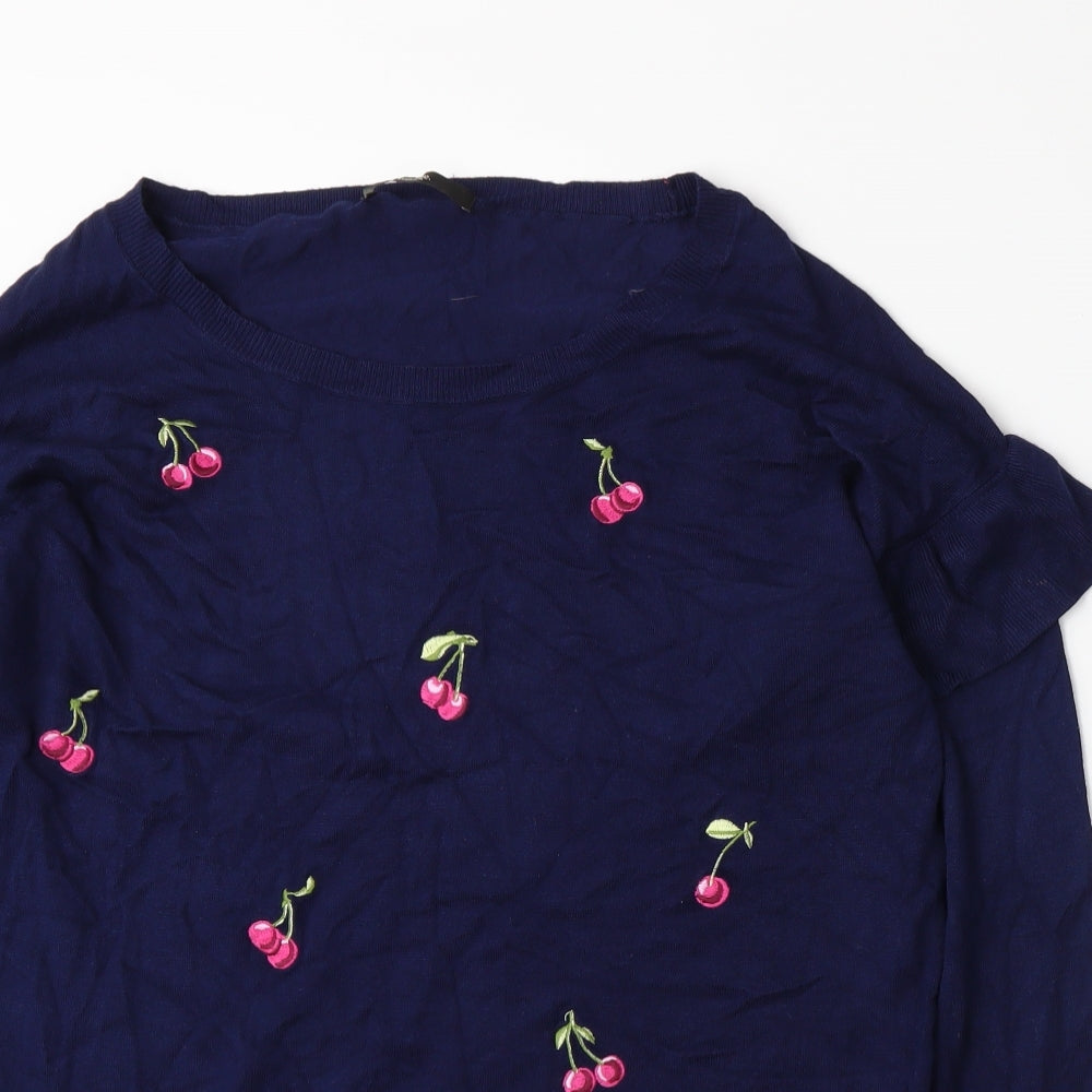 George Womens Blue  Knit Pullover Jumper Size 14