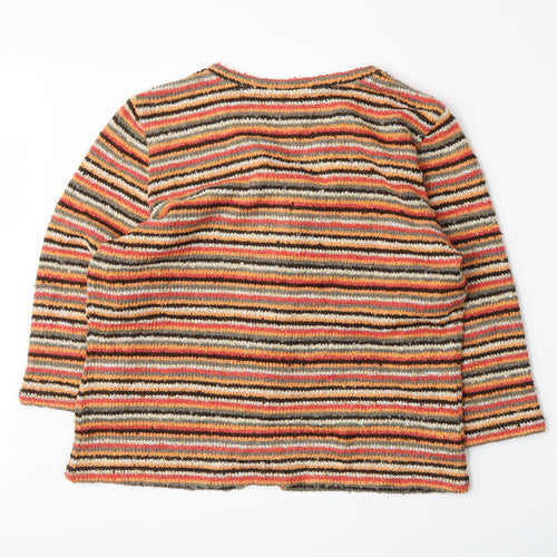 Per Una Womens Orange Striped  Cardigan Jumper Size 20