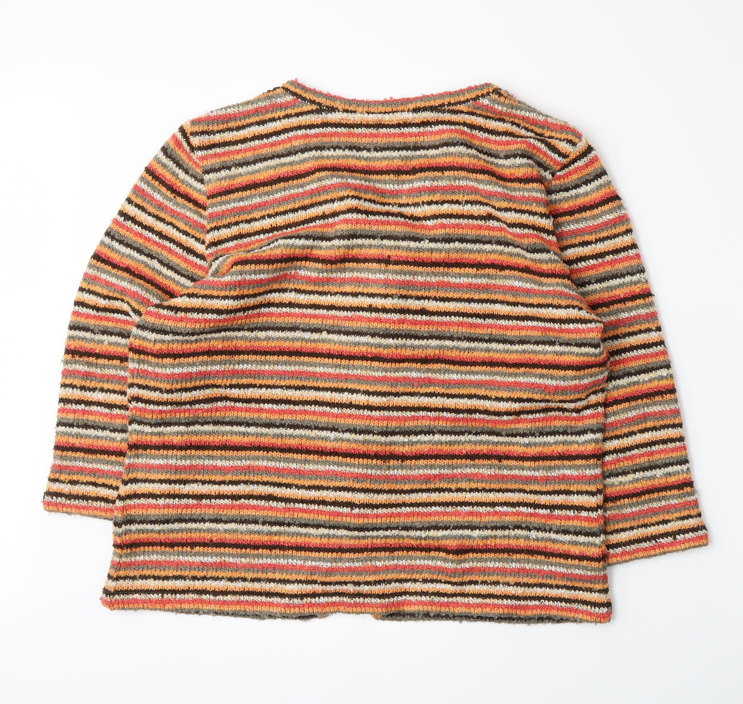 Per Una Womens Orange Striped  Cardigan Jumper Size 20