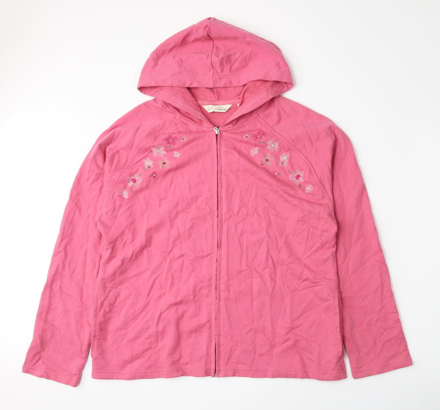 EWM Womens Pink  Jersey Full Zip Hoodie Size L