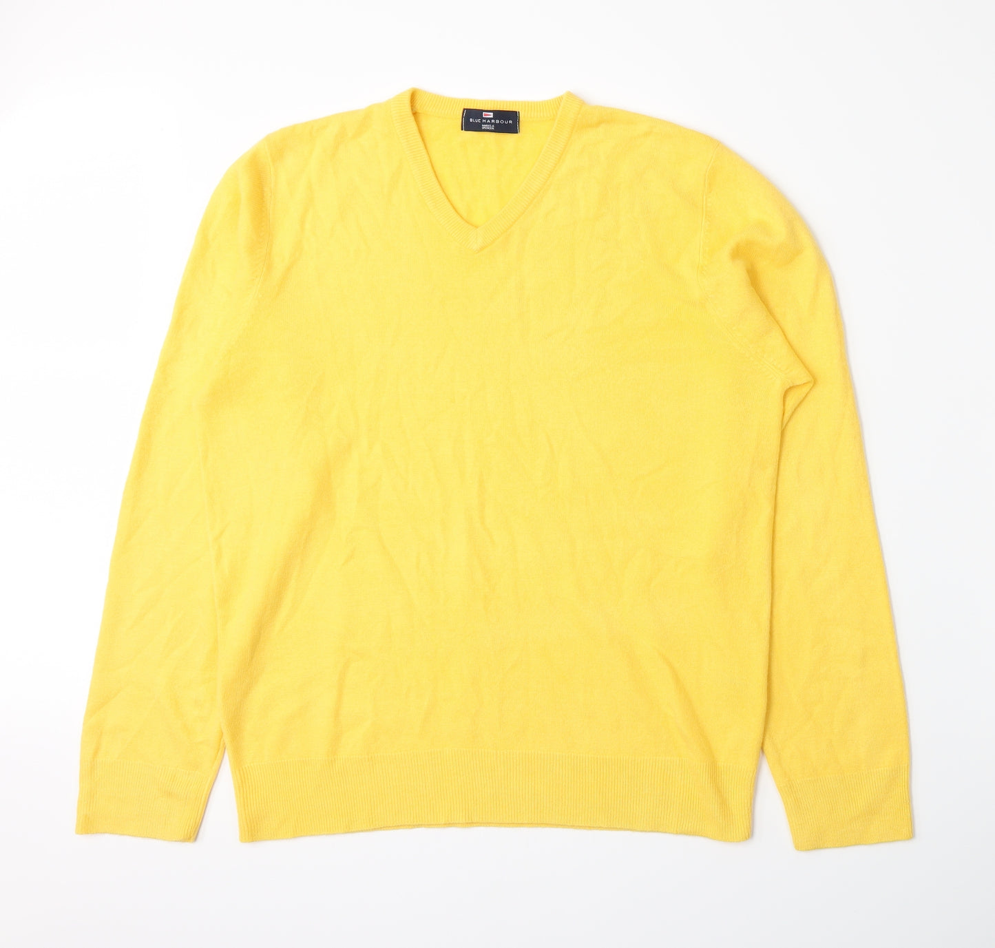 Blue Harbour Mens Yellow  Knit Pullover Jumper Size M