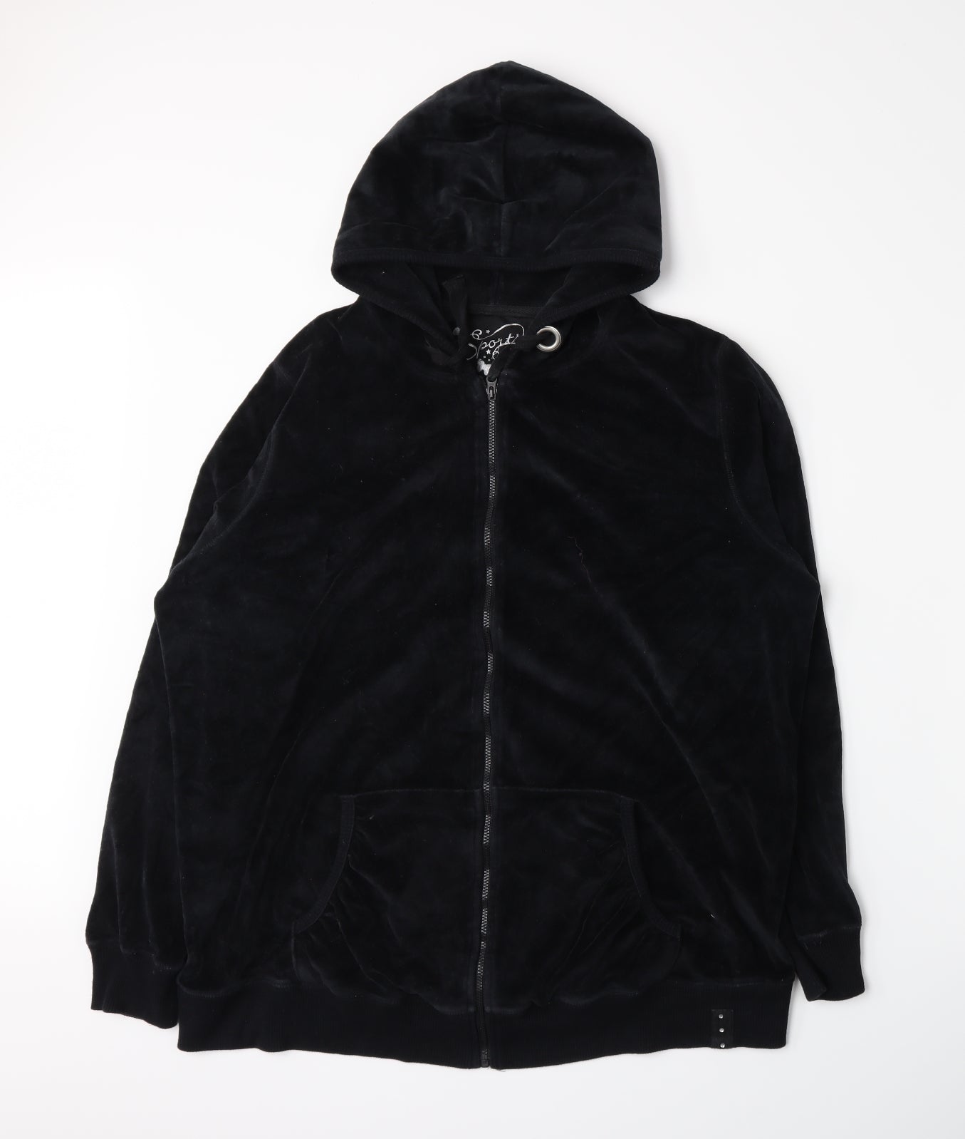 Evans Womens Black   Full Zip Hoodie Size 22