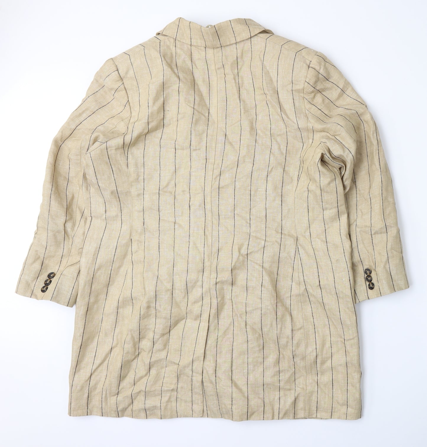 Marks and Spencer Womens Beige Pinstripe  Jacket Suit Jacket Size 16