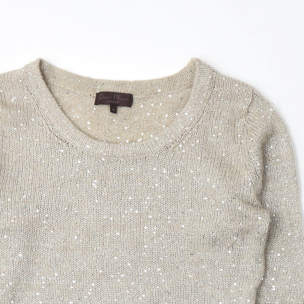 Great Plains Womens Beige  Knit Pullover Jumper Size M