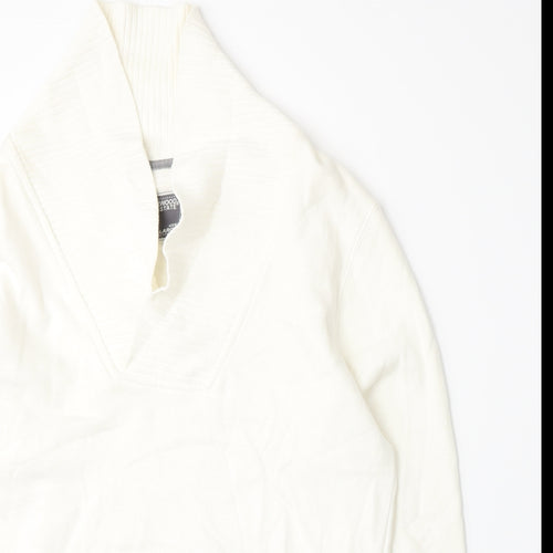 Cedar Wood State Womens White  Jersey Pullover Sweatshirt Size L