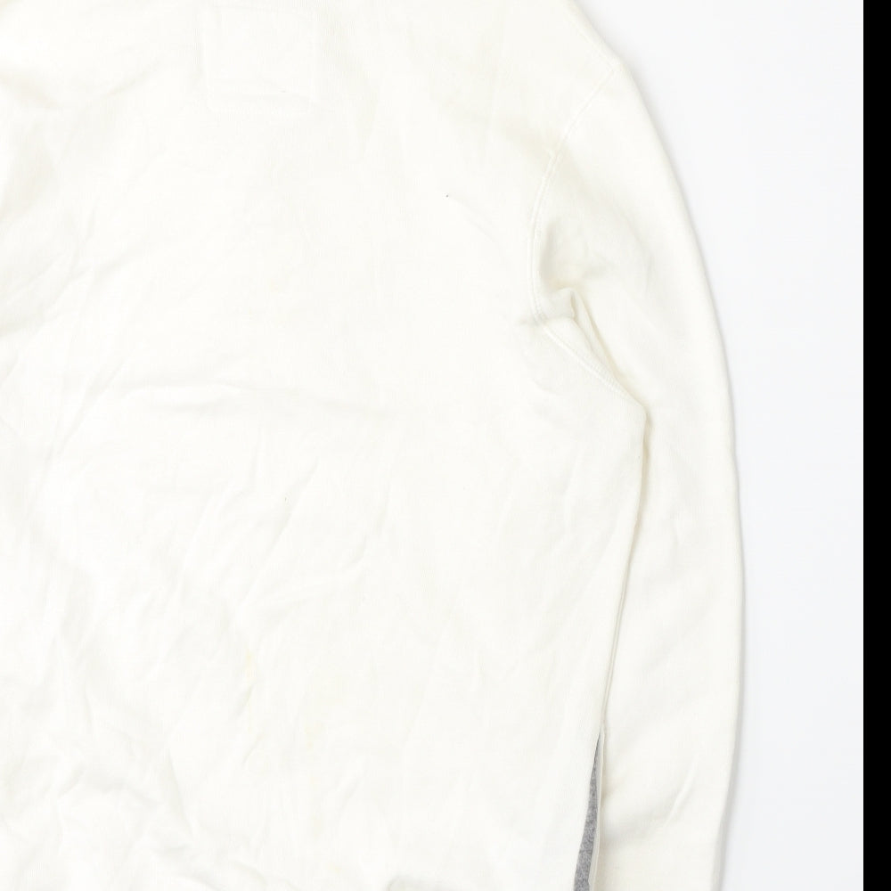 Cedar Wood State Womens White  Jersey Pullover Sweatshirt Size L