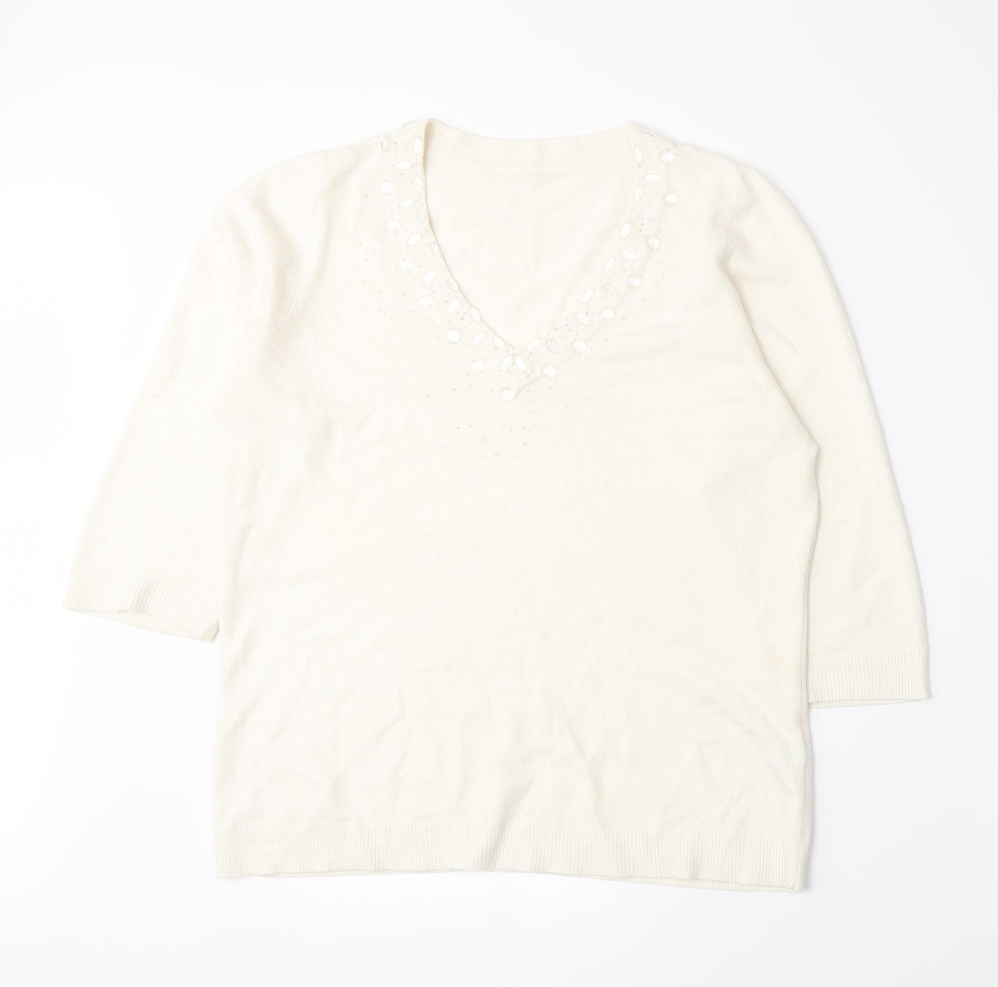 BHS Womens Beige  Knit Pullover Jumper Size 14