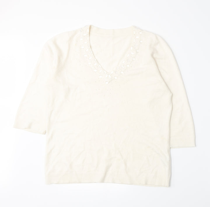 BHS Womens Beige  Knit Pullover Jumper Size 14