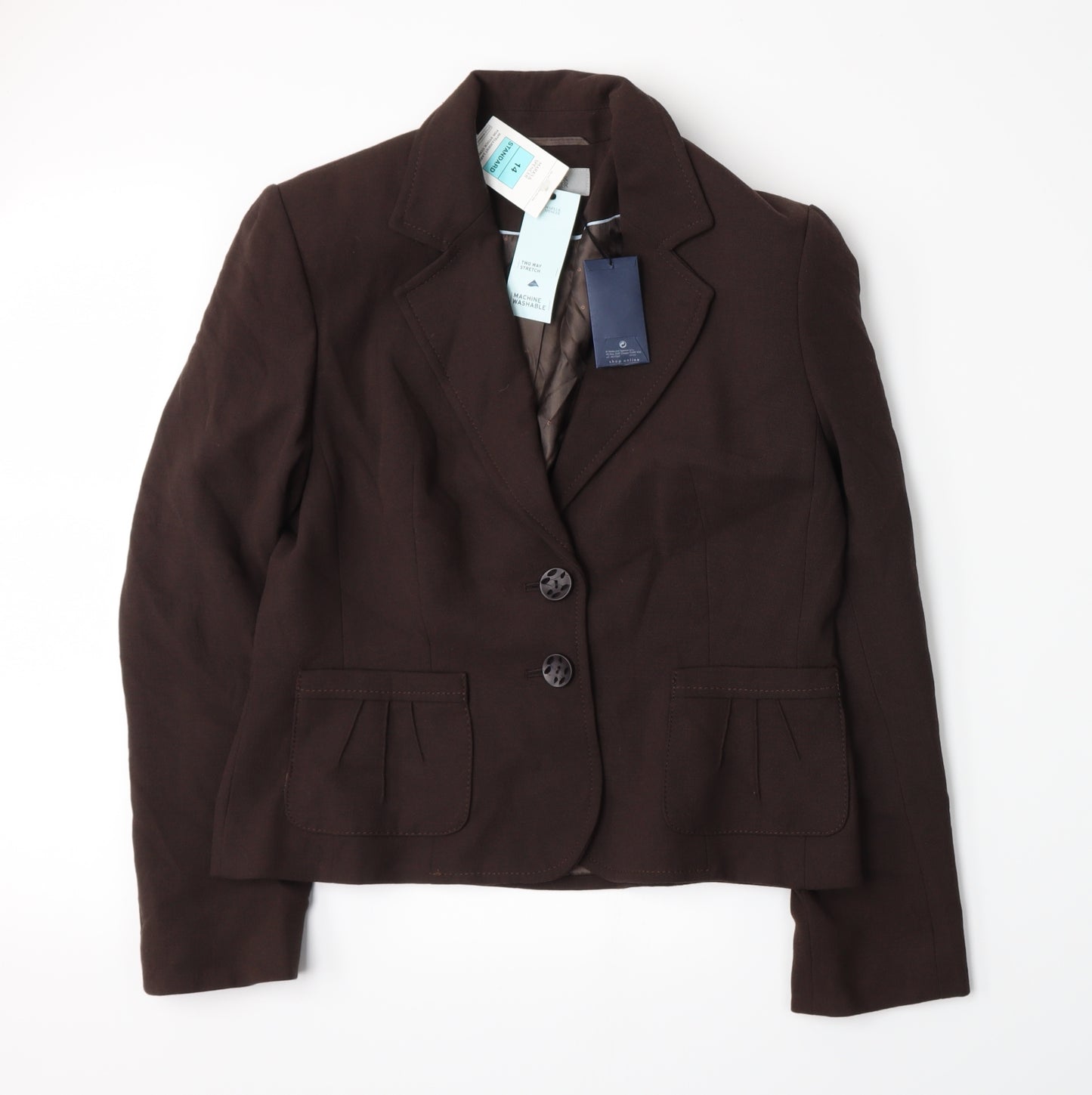 Marks and Spencer Womens Brown   Jacket Blazer Size 14