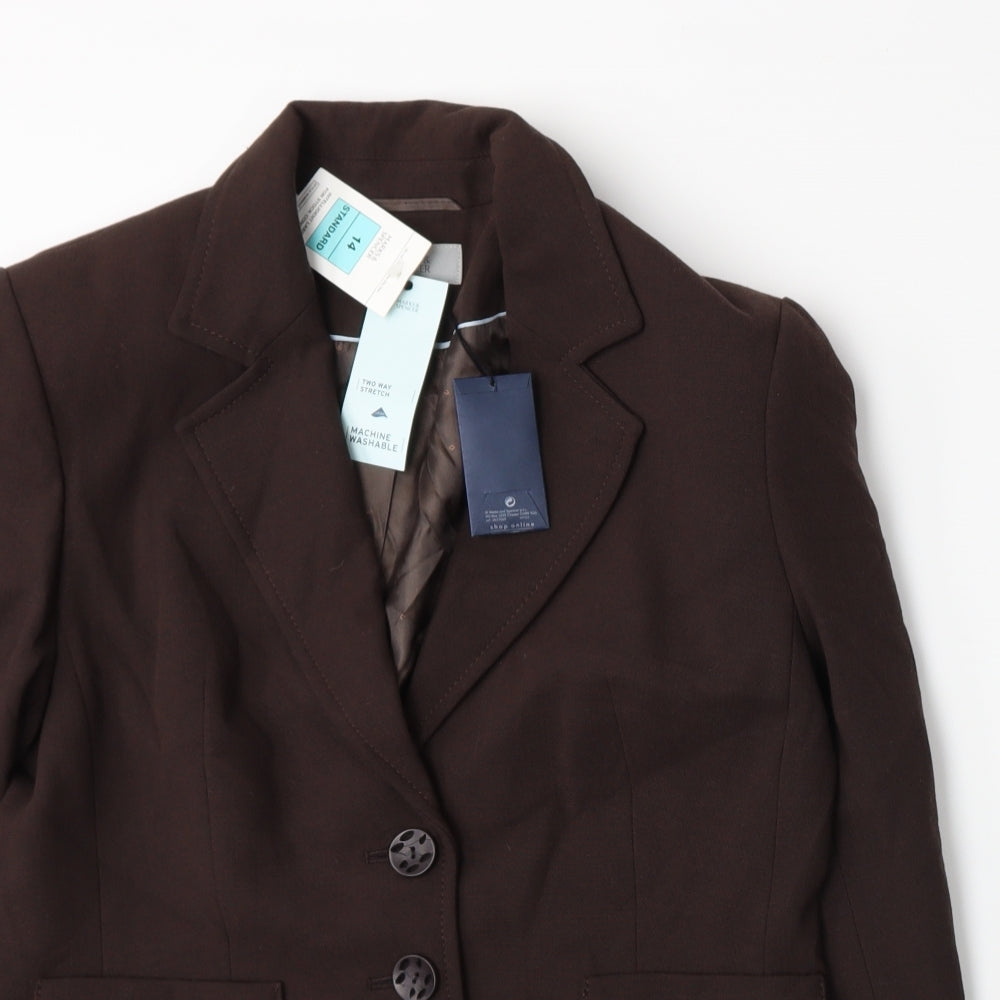 Marks and Spencer Womens Brown   Jacket Blazer Size 14