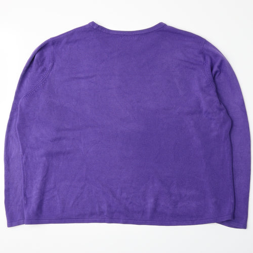 BM Womens Purple  Knit Pullover Jumper Size XL