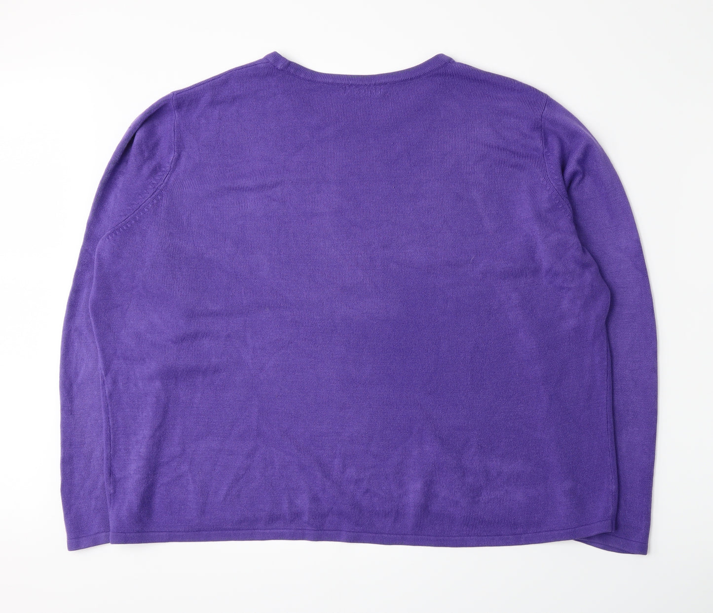BM Womens Purple  Knit Pullover Jumper Size XL