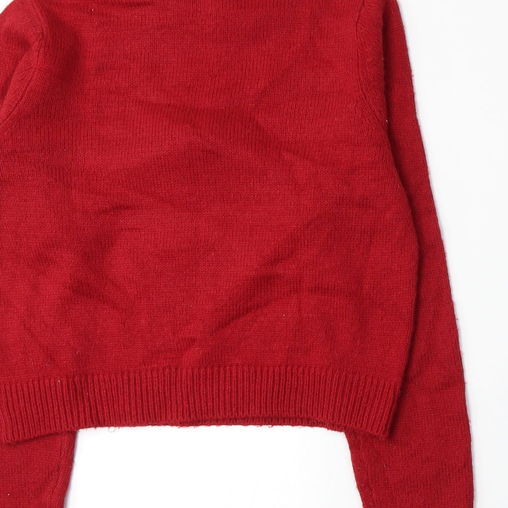 New Look Girls Red  Knit Pullover Jumper Size 12-13 Years