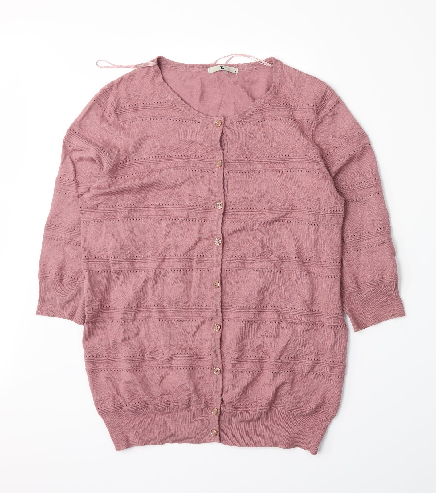 TU Womens Pink   Cardigan Jumper Size 14