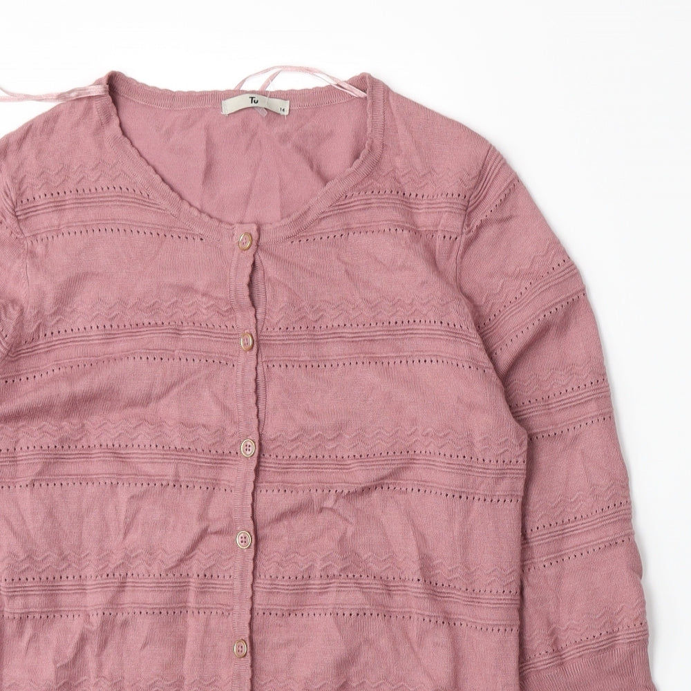 TU Womens Pink   Cardigan Jumper Size 14