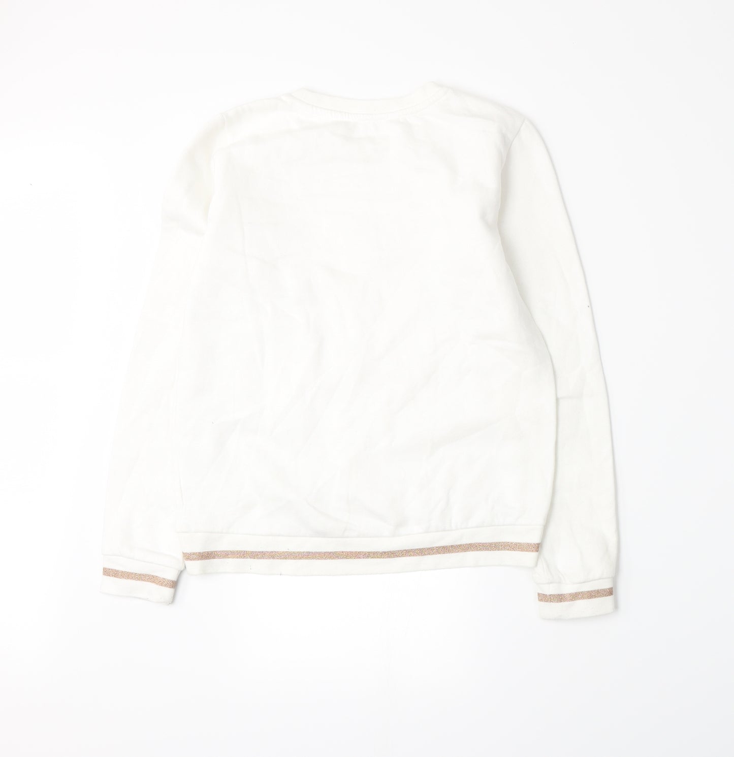 H&M Girls White   Pullover Sweatshirt Size 10-11 Years