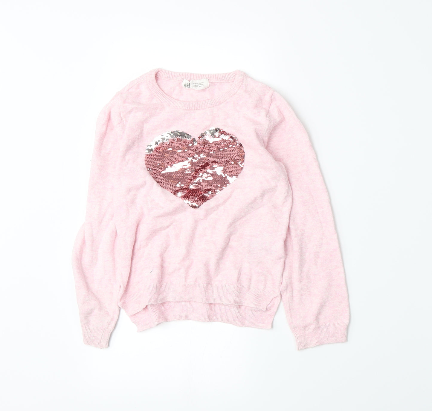 H&M Girls Pink   Pullover Jumper Size 4-5 Years