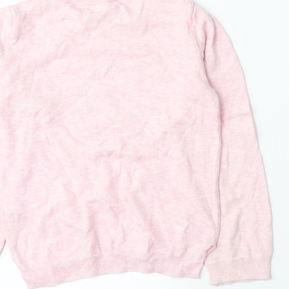 H&M Girls Pink   Pullover Jumper Size 4-5 Years
