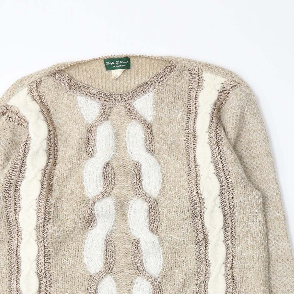 Sleight of Hand Womens Beige  Knit Pullover Jumper Size M