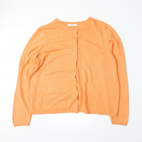 Marks and Spencer Womens Orange  Knit Cardigan Jumper Size 14