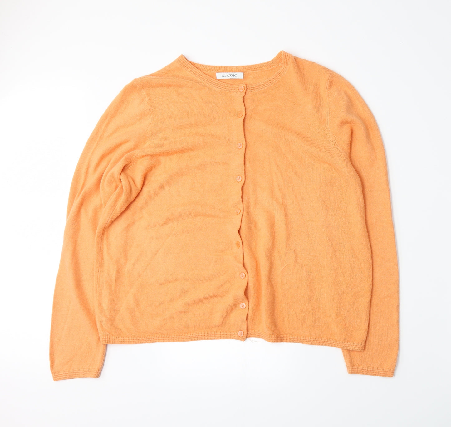 Marks and Spencer Womens Orange  Knit Cardigan Jumper Size 14