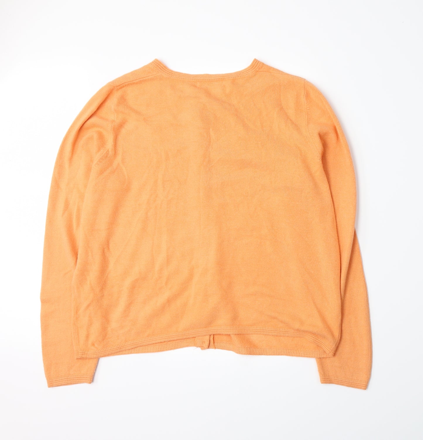 Marks and Spencer Womens Orange  Knit Cardigan Jumper Size 14