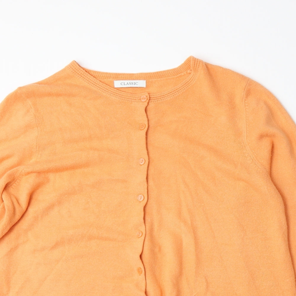 Marks and Spencer Womens Orange  Knit Cardigan Jumper Size 14