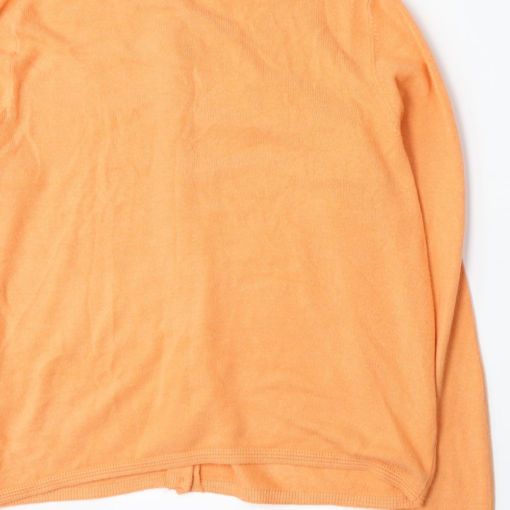 Marks and Spencer Womens Orange  Knit Cardigan Jumper Size 14
