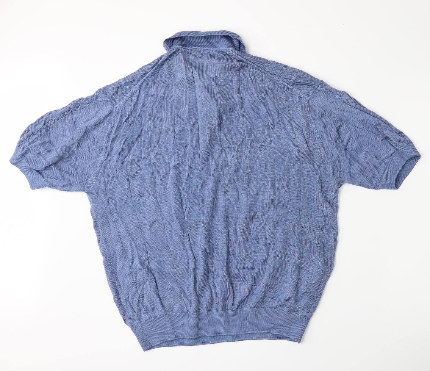 Tulliano Mens Blue  Rayon  Polo Size L