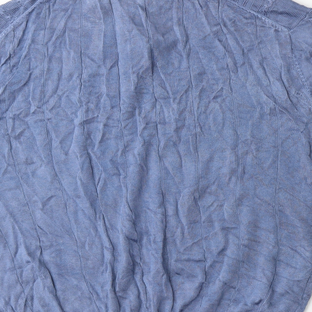 Tulliano Mens Blue  Rayon  Polo Size L