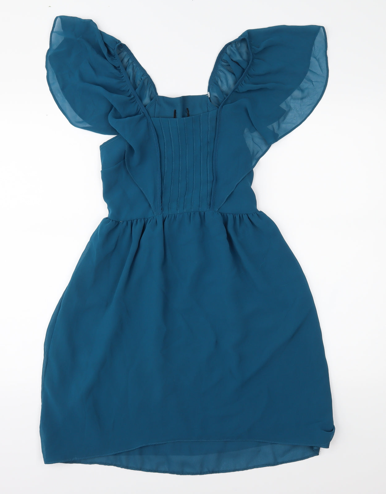 Preworn Womens Green  Chiffon Fit & Flare  Size 8