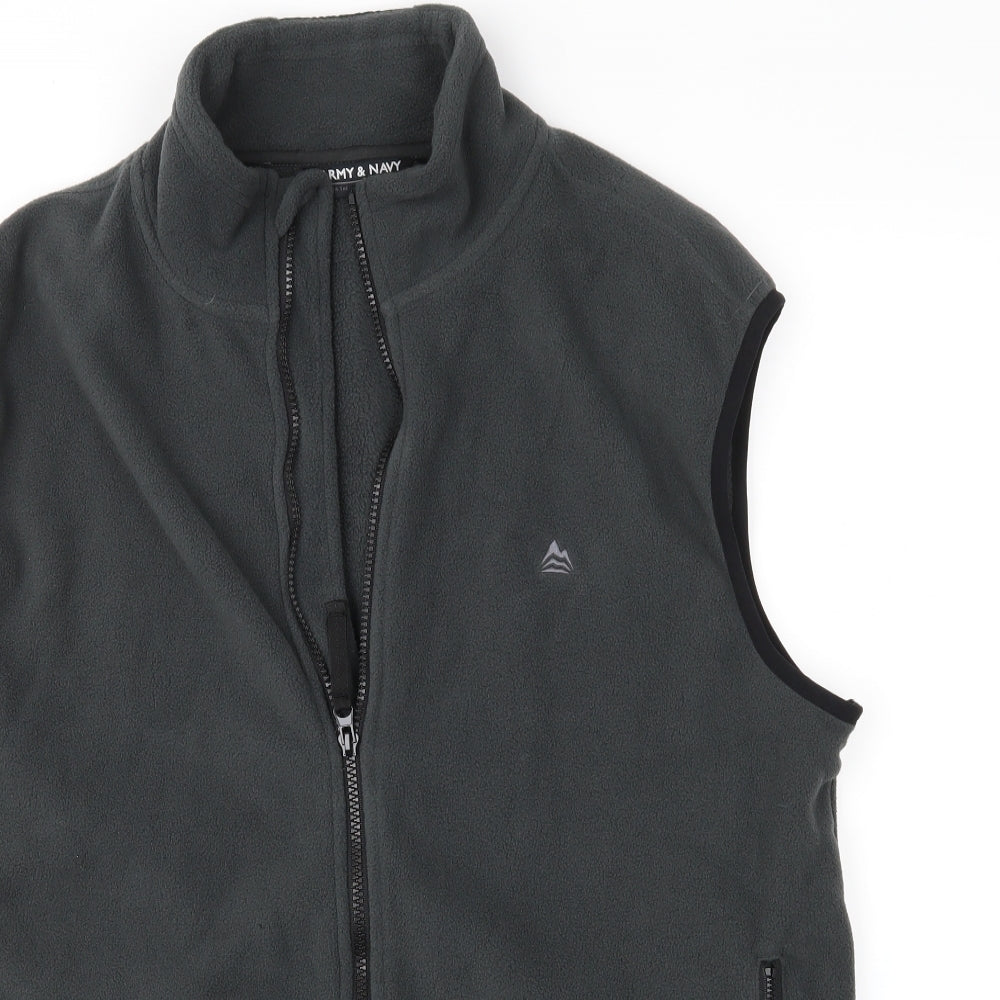 Army & Navy Mens Grey  Fleece Gilet Waistcoat Size L