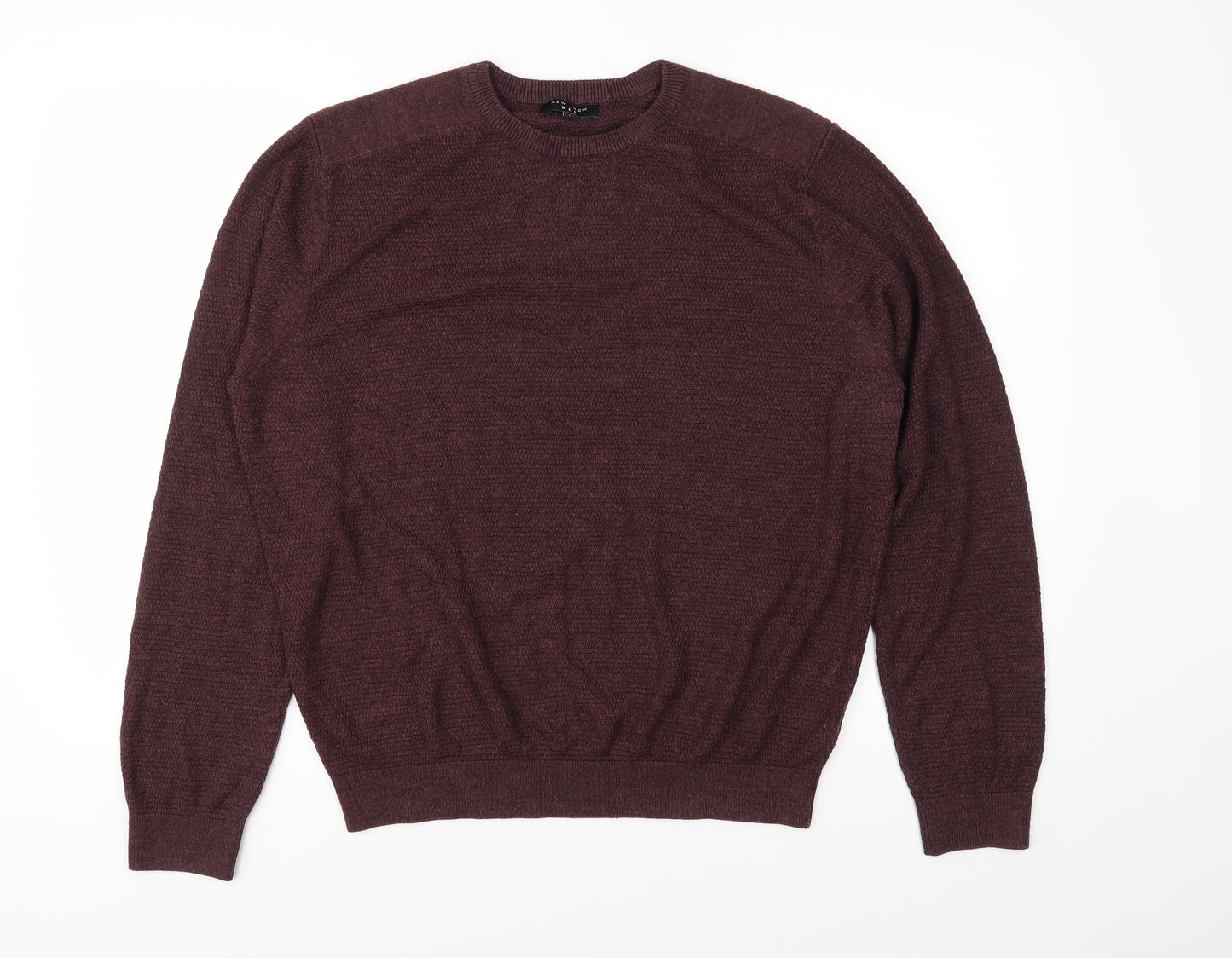 New Look Mens Purple  Knit Pullover Jumper Size L