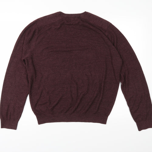 New Look Mens Purple  Knit Pullover Jumper Size L