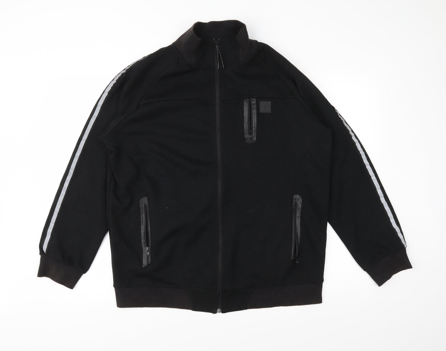 FORAY Mens Black  Jersey Full Zip Sweatshirt Size XL