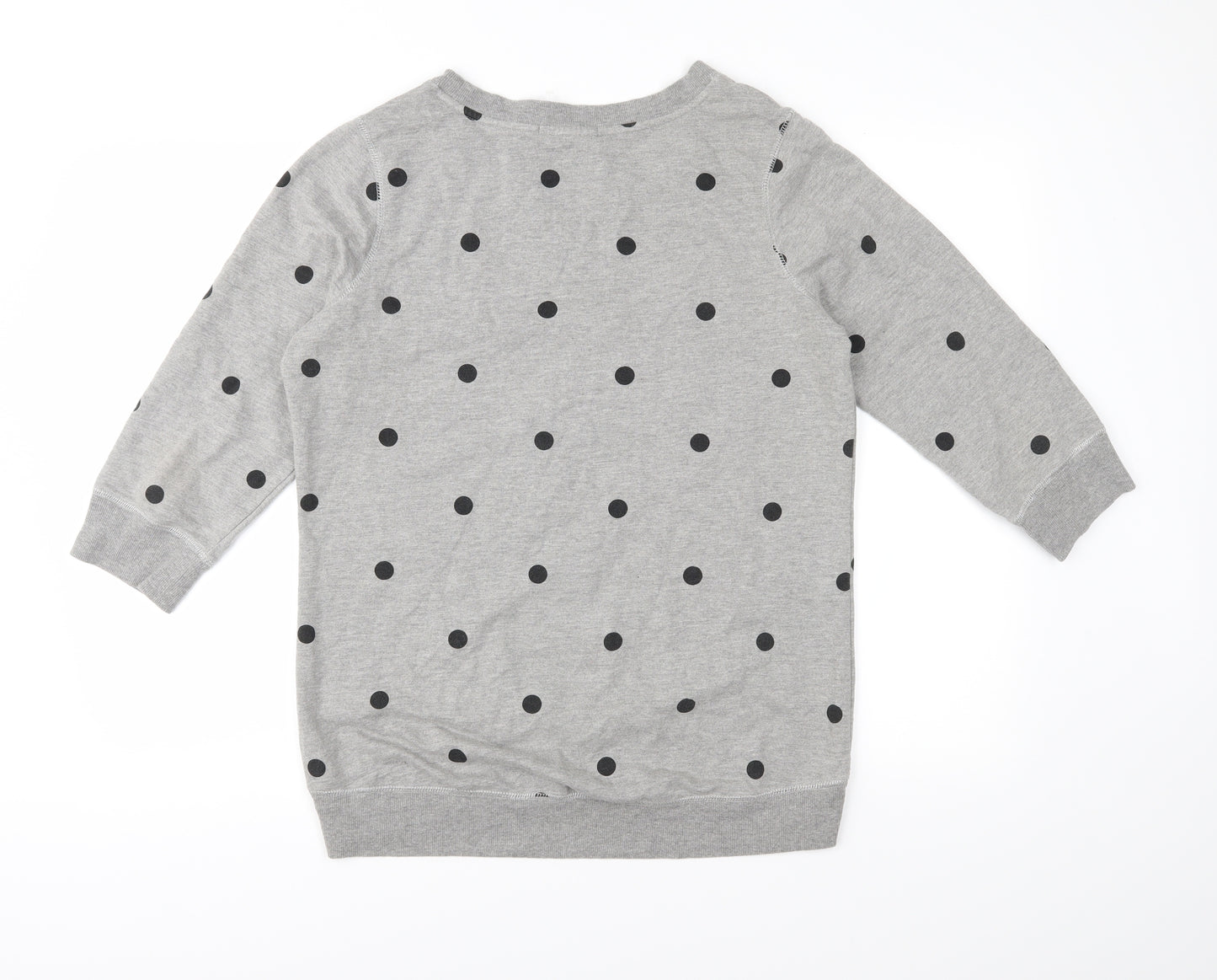 George Womens Grey Polka Dot Jersey Pullover Sweatshirt Size 14
