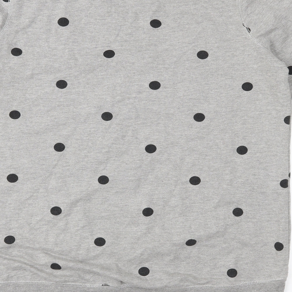 George Womens Grey Polka Dot Jersey Pullover Sweatshirt Size 14