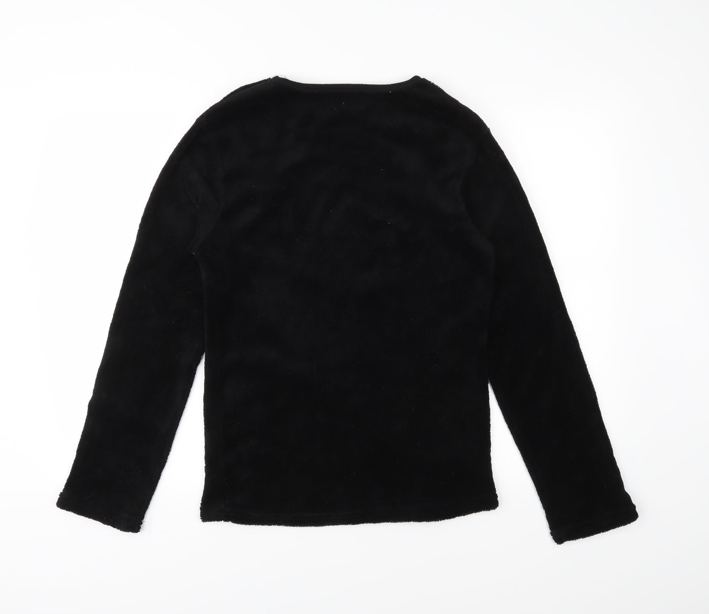 Hudson's Bay Womens Black  Fleece Top Pyjama Top Size S