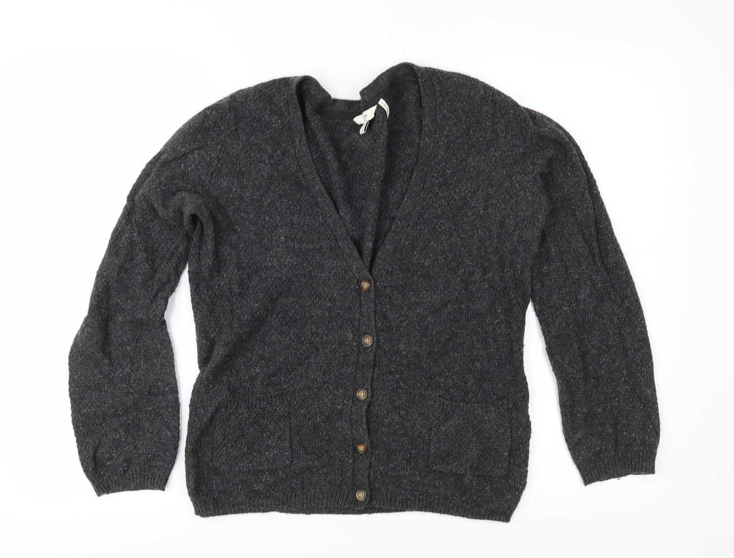 Fat Face Womens Grey  Knit Cardigan Jumper Size 12