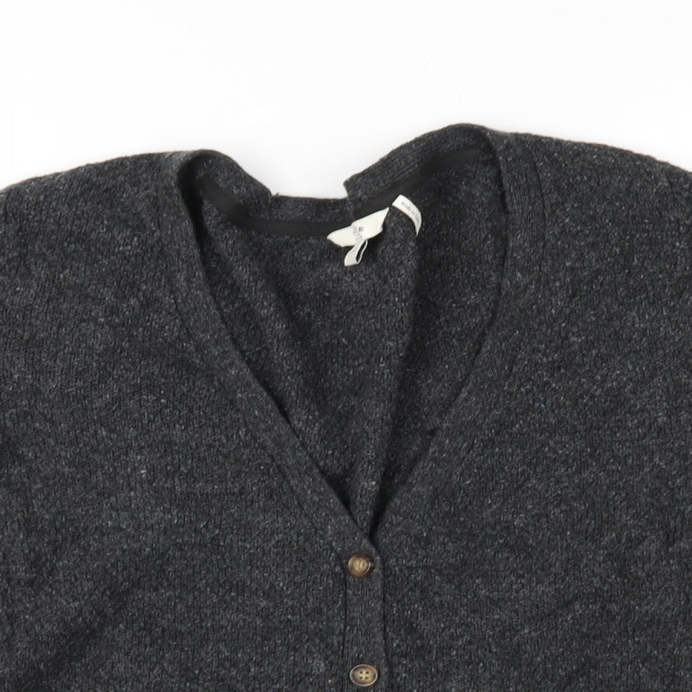 Fat Face Womens Grey  Knit Cardigan Jumper Size 12