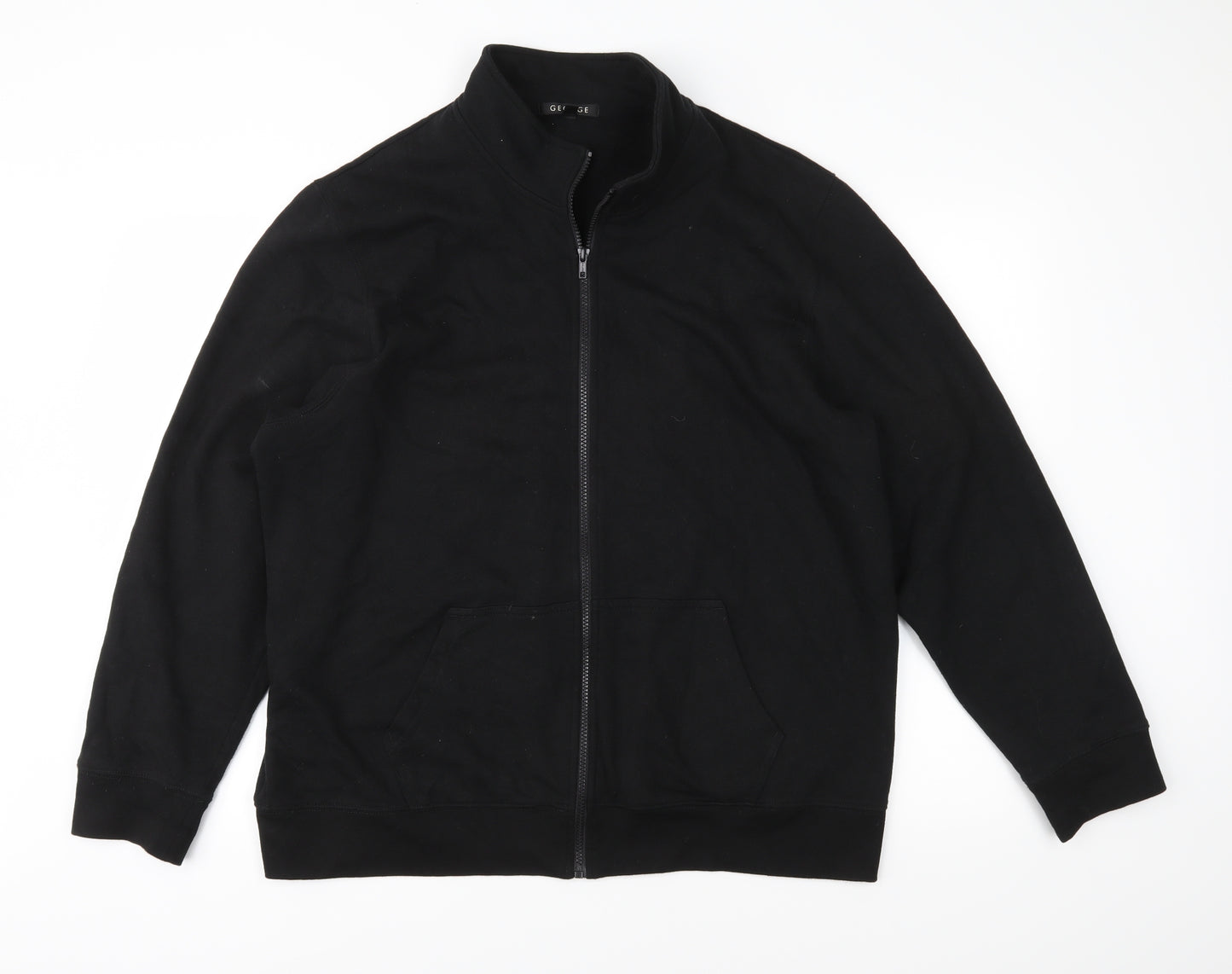 George Mens Black  Jersey Full Zip Sweatshirt Size L