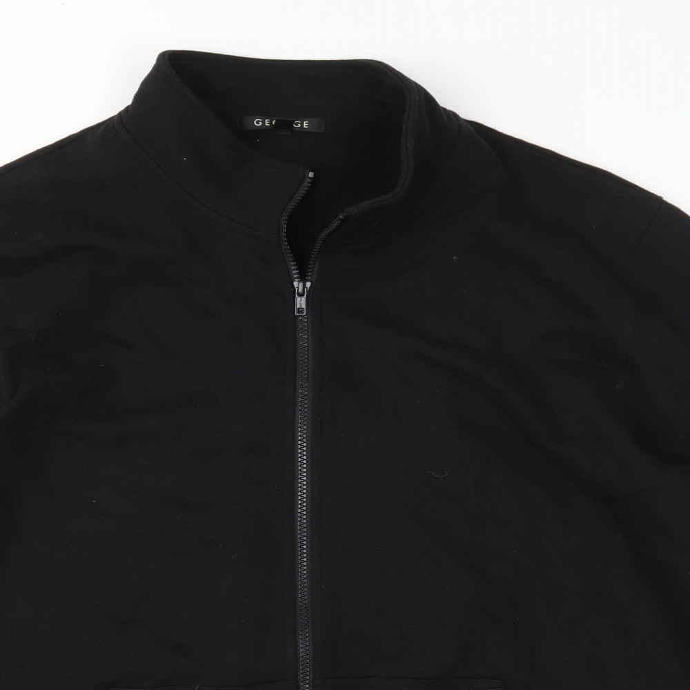 George Mens Black  Jersey Full Zip Sweatshirt Size L