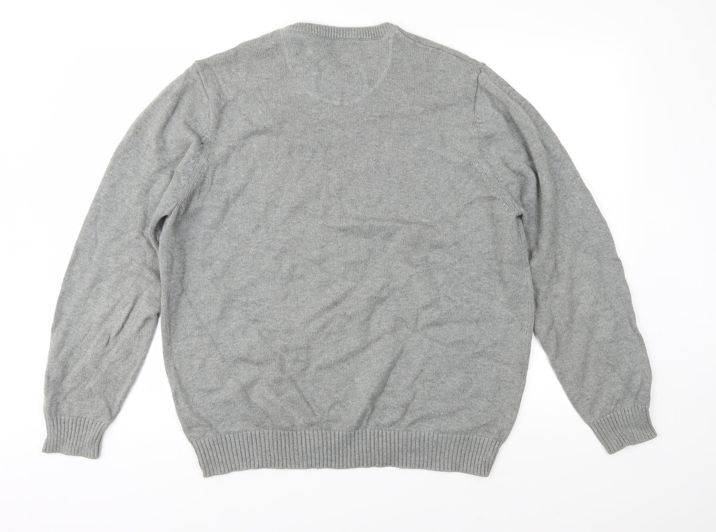 Maine New England Mens Grey  Knit Pullover Jumper Size L