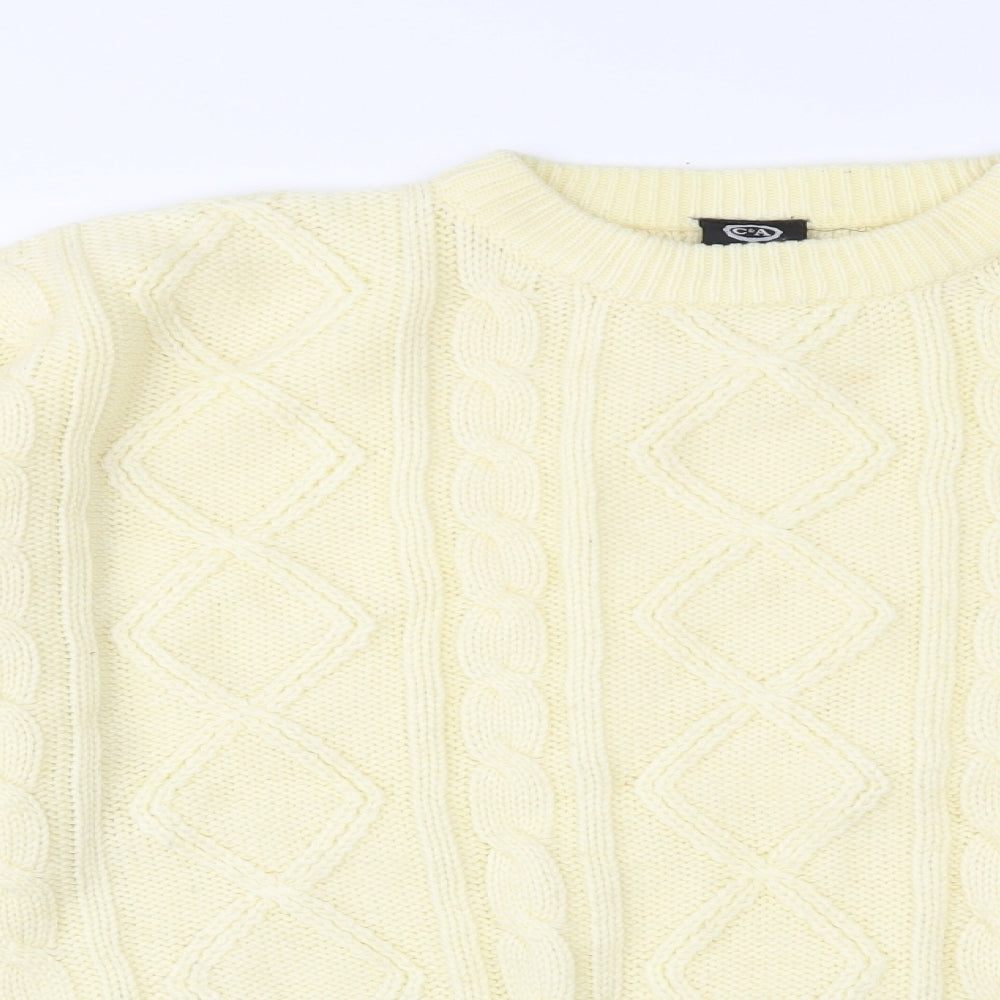 C&A Mens Ivory  Knit Pullover Jumper Size M