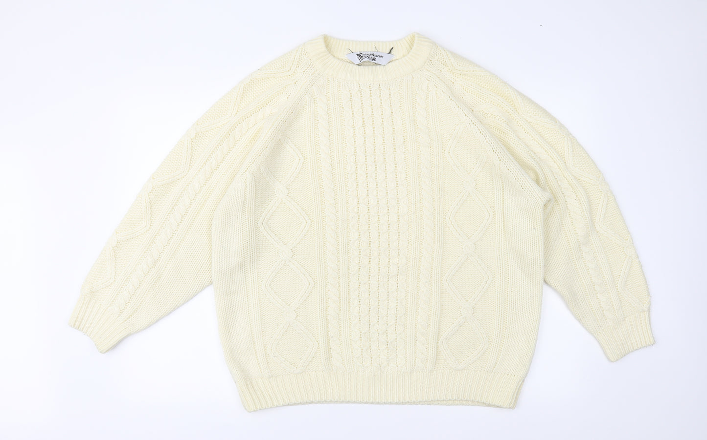 Compliments Womens Ivory  Knit Pullover Jumper Size 14