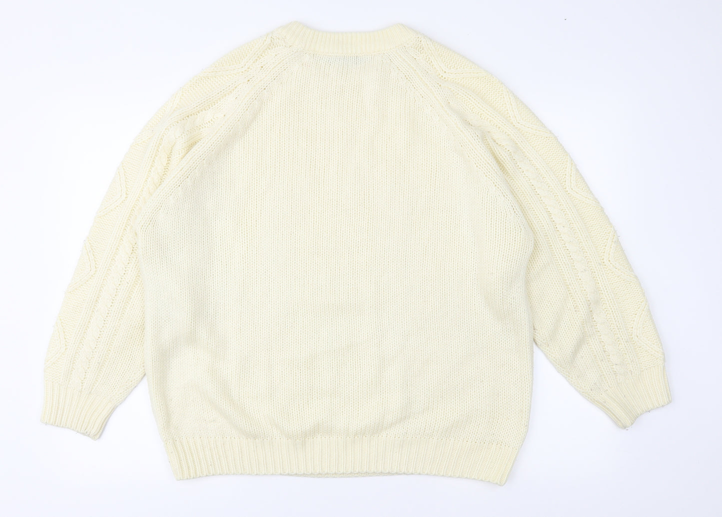 Compliments Womens Ivory  Knit Pullover Jumper Size 14
