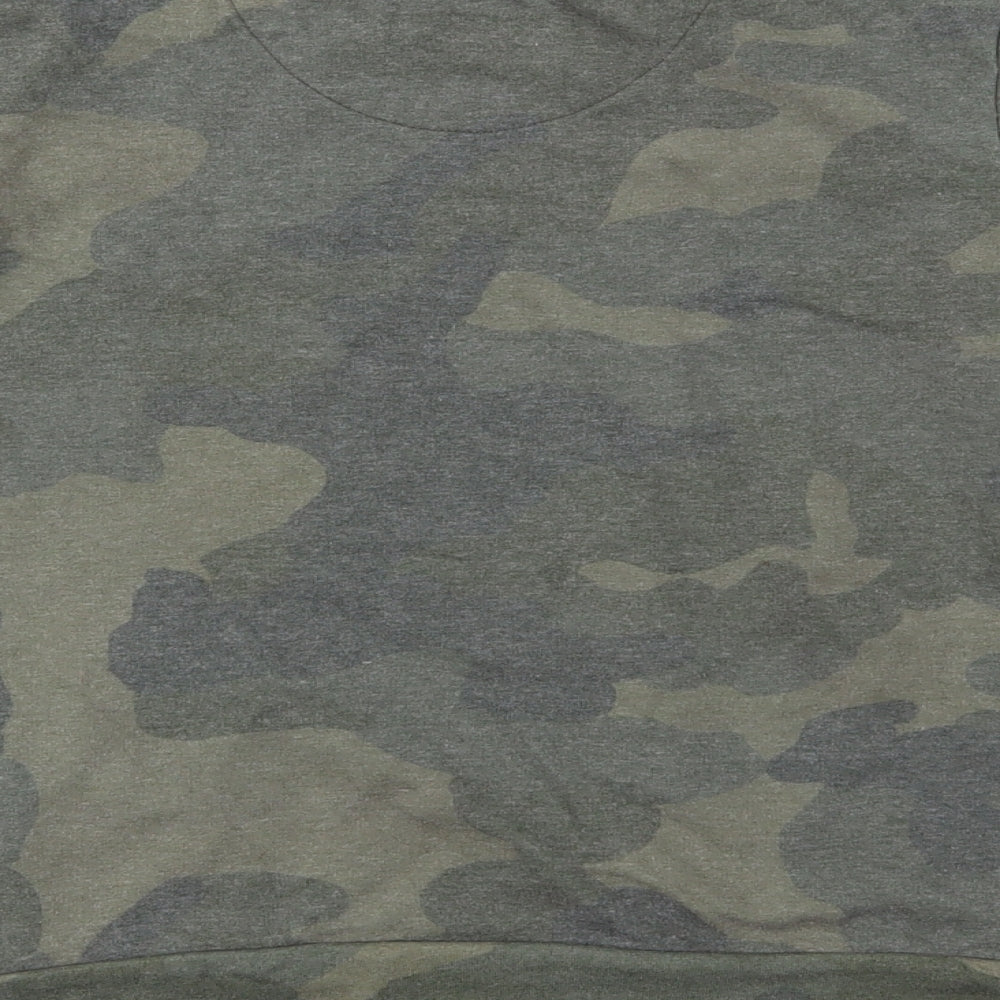 River Island Boys Green Camouflage Jersey Pullover Sweatshirt Size 7-8 Years